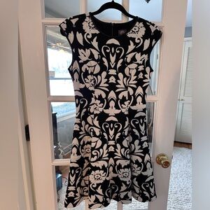 Vince Camuto Black and White Floral Mini Dress